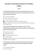 FACE REALITY EXAM 2026&sol;2027 WITH CORRECT ANSWER