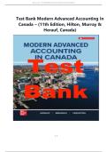 Test Bank Modern Advanced Accounting In Canada &ndash; &lpar;11th Edition&comma; Hilton&comma; Murray & Herauf&comma; Canada&rpar; 