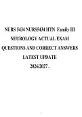 NURS 5434 NURS5434 HTN Family III&NewLine;NEUROLOGY ACTUAL EXAM&NewLine;QUESTIONS AND CORRECT ANSWERS&NewLine;LATEST UPDATE&NewLine;2026&sol;2027 &period;