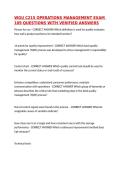 WGU C215 OPERATIONS MANAGEMENT EXAM 109 QUESTIONS WITH VERIFIED ANSWERS&comma;100&percnt;CORRECT