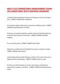 WGU C215 OPERATIONS MANAGEMENT EXAM 393 QUESTIONS WITH VERIFIED ANSWERS&comma;100&percnt;CORRECT