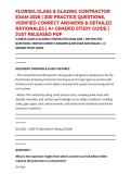 FLORIDA GLASS & GLAZING CONTRACTOR EXAM 2026 &vert; 200 PRACTICE QUESTIONS&comma; VERIFIED CORRECT ANSWERS & DETAILED RATIONALES &vert; A&plus; GRADED STUDY GUIDE &vert; JUST RELEASED PDF