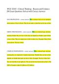 WGU D265 --Critical Thinking - Reason and Evidence 98 Exam Questions Solved with Correct Answers
