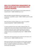 WGU C215 OPERATIONS MANAGEMENT OA STUDY GUIDE EXAM 70 QUESTIONS WITH VERIFIED ANSWERS&comma;100&percnt;CORRECT