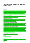 WGU D265 Critical Thinking Exam Prep 100&percnt; Verified Answers
