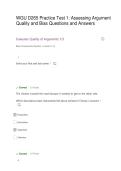 WGU D265 Practice Test 1 Assessing Argument Quality and Bias Questions and Answers
