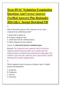 Texas HVAC Technician Examination &NewLine;Questions And Correct Answers &NewLine;&lpar;Verified Answers&rpar; Plus Rationales &NewLine;2026 Q&A &vert; Instant Download Pdf 