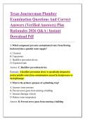Texas Journeyman Plumber &NewLine;Examination Questions And Correct &NewLine;Answers &lpar;Verified Answers&rpar; Plus &NewLine;Rationales 2026 Q&A &vert; Instant &NewLine;Download Pdf 