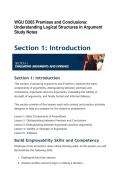 WGU D265 Premises and Conclusions Understanding Logical Structures in Argument Study Notes