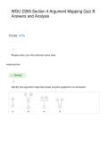 WGU D265 Section 4 Argument Mapping Quiz B Answers and Analysis