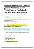 Texas Master Electrician Examination &NewLine;Questions And Correct Answers &NewLine;&lpar;Verified Answers&rpar; Plus Rationales &NewLine;2026 Q&A &vert; Instant Download Pdf 