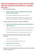 WGU C202 Managing Human Capital Final Exam 2026 &vert; Questions & Answers &vert; Latest Update &vert; Complete Exam Prep