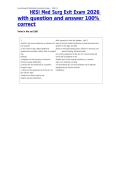  HESI Med Surg Exit Exam 2026 with question and answer 100&percnt; correct