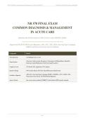 NR 570 COMMON DIAGNOSIS MANAGEMENT ACUTE CARE FINAL EXAM 2026&sol;2027 &vert; Latest Update Review &vert; Questions & Verified Answers &vert; Grade A &vert; Chamberlain &vert; Pass Guaranteed&NewLine;&NewLine;