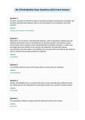 BIL 150 Metabolism Exam Questions with Correct Answers