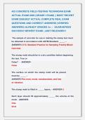 ACI CONCRETE FIELD-TESTING TECHNICIAN EXAM &NewLine;ACTUAL EXAM 2026 &lpar;GRADE I EXAM&rpar; &vert;&vert; MOST RECENT &NewLine;EXAM 2026&vert;2027 ACTUAL COMPLETE REAL EXAM &NewLine;QUESTIONS AND CORRECT ANSWERS &lpar;VERIFIED &NewLine;ANSWERS&rpar; ALREADY GRADED A&plus; &vert;   GUARANTEED &NewLine;SUCCESS&excl;&excl; NEWEST EXAM &vert; JUST REL