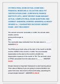 CFI FMVA FINAL EXAM ACTUAL EXAM 2026 &vert; &NewLine;FINANCIAL MODELING & VALUATION ANALYST &NewLine;CERTIFICATION EXAM &vert; CORPORATE FINANCE &NewLine;INSTITUTE &lpar;CFI&rpar; &vert;&vert; MOST RECENT EXAM 2026&vert;2027 &NewLine;ACTUAL COMPLETE REAL EXAM QUESTIONS AND &NewLine;CORRECT ANSWERS &lpar;VERIFIED ANSWERS&rpar; ALREADY