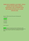 PORTAGE LEARNING ANATOMY 1 FINAL &NewLine;EXAM 300 MULTIPLE CHOICE &NewLine;QUESTIONS AND ANSWERS WITH &NewLine;DETAILED RATIONALES LATEST &NewLine;UPDATE 2026