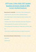 UPTP exam 3 &lpar;New 2026 2027 Update&rpar; Questions & Answers -Grade A- 100- Correct &lpar;Verified Solutions&rpar;