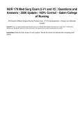 NUR 170 Med Surg Exam 2-V1 and V2 &vert; Questions and Answers &vert; 2026 Update &vert; 100&percnt; Correct - Galen College of Nursing