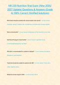 NR 228 Nutrition final Exam &lpar;New 2026 2027 Update&rpar; Questions & Answers -Grade A- 100- Correct &lpar;Verified Solutions&rpar;&period;