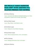 DMI SPECIALIST SEARCH MARKETING&NewLine;EXAM SCRIPT TESTED QUESTIONS FULL&NewLine;SOLUTION PREMIUM STUDY MATERIAL