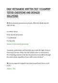 DMV VIETNAMESE WRITTEN TEST 1 EXAMPREP&NewLine;TESTED QUESTIONS AND DETAILED&NewLine;SOLUTIONS