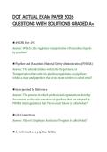 DOT ACTUAL EXAM PAPER 2026&NewLine;QUESTIONS WITH SOLUTIONS GRADED A&plus;