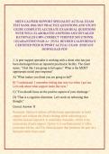 MEDI CALPEER SUPPORT SPECIALIST ACTUAL EXAM TEST BANK 2026&sol;2027 PRACTICE QUESTIONS AND STUDY GUIDE COMPLETE ACCURATE EXAM REAL QUESTIONS WITH WELL ELABORATED ANSWERS AND DETAILED RATIONALES &lpar;100&percnt; CORRECT VERIFIED SOLUTIONS&rpar; &vert;GUARANTEED PASS A&plus; &vert;FULL REVIS