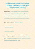 CRSS EXAM &lpar;New 2026 2027 Update&rpar; Questions & Answers -Grade A- 100- Correct &lpar;Verified Solutions&rpar;&period;