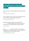 DRE FINAL KNOWLEDGE UPDATED&NewLine;ACTUAL EXAM QUESTIONS AND CORRECT&NewLine;ANSWERS
