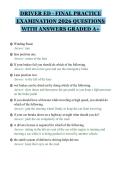 DRIVER ED - FINAL PRACTICE&NewLine;EXAMINATION 2026 QUESTIONS&NewLine;WITH ANSWERS GRADED A&plus;