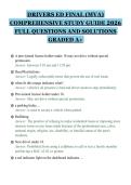 DRIVERS ED FINAL &lpar;MVA&rpar;&NewLine;COMPREHENSIVE STUDY GUIDE 2026&NewLine;FULL QUESTIONS AND SOLUTIONS&NewLine;GRADED A&plus;