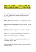 DRIVERS ED FINAL STUDY GUIDE 2026&NewLine;COMPLETE QUESTIONS AND ANSWERS