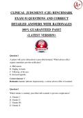 CLINICAL JUDGMENT &lpar;CJE&rpar; BENCHMARK EXAM &num;1 QUESTIONS AND CORRECT DETAILED ANSWERS WITH RATIONALES 100&percnt; GUARANTEED PASS&excl;&excl;   <LATEST VERSION>