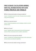 DRUG DOSAGE CALCULATIONS NURSING&NewLine;MATH FULL REVISION NOTES WITH SAFE&NewLine;DOSING PRINCIPLES AND FORMULAS