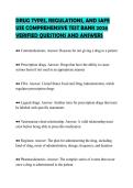 DRUG TYPES&comma; REGULATIONS&comma; AND SAFE&NewLine;USE COMPREHENSIVE TEST BANK 2026&NewLine;VERIFIED QUESTIONS AND ANSWERS