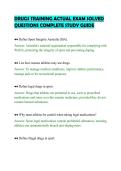 DRUGS TRAINING ACTUAL EXAM SOLVED&NewLine;QUESTIONS COMPLETE STUDY GUIDE