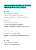 DRUGS TRAINING EXAM SCRIPT VERIFIED&NewLine;QUESTIONS WITH FULL SOLUTION