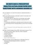 DSI MGTS QUIZ 3&colon; PRESCRIPTIVE&NewLine;ANALYTICS ACTUAL EXAM PAPER 2026&NewLine;QUESTIONS WITH ANSWERS GRADED A&plus;