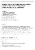 RBS EXAM &ndash; QUESTIONS AND ANSWERS &vert; VERIFIED AND&NewLine;WELL DETAILED ANSWERS &vert; PLUS RATIONALES &vert;&NewLine;GUARANTEED PASS &vert; LATEST EXAM UPDATE