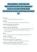 DTS &lpar;BASIC&rpar; - DTS TRAVEL&NewLine;DOCUMENTS &lpar;DTS 101&rpar; Q&A&NewLine;ACTUAL EXAM PAPER 2026&NewLine;QUESTIONS WITH ANSWERS GRADED&NewLine;A&plus;&NewLine;