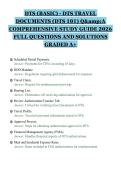 DTS &lpar;BASIC&rpar; - DTS TRAVEL&NewLine;DOCUMENTS &lpar;DTS 101&rpar; Q&A&NewLine;COMPREHENSIVE STUDY GUIDE 2026&NewLine;FULL QUESTIONS AND SOLUTIONS&NewLine;GRADED A&plus;