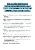 DTS &lpar;BASIC&rpar; - DTS TRAVEL&NewLine;DOCUMENTS &lpar;DTS 101&rpar; Q&A&NewLine;FINAL TEST 2026 QUESTIONS WITH&NewLine;CORRECT ANSWERS GRADED A&plus;&NewLine;