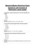Maryland Master Electrician Exam&NewLine;Questions with Answers & Rationales&vert; Latest update&NewLine;