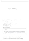 ADN 110 EXAM 1 YOOST QUESTIONS AND VERIFIED ANSWERS