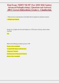 NR507 Advanced Pathophysiology Final Exam 2025&sol;2026 &ndash; NR507 &ndash; Chamberlain University &ndash; Comprehensive Practice Questions and Verified Answers Study Guide