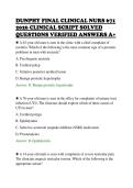 DUNPHY FINAL CLINICAL NURS 671&NewLine;2026 CLINICAL SCRIPT SOLVED&NewLine;QUESTIONS VERIFIED ANSWERS A&plus;