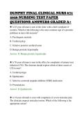 DUNPHY FINAL CLINICAL NURS 671&NewLine;2026 NURSING TEST PAPER&NewLine;QUESTIONS ANSWERS GRADED A&plus;