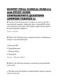 DUNPHY FINAL CLINICAL NURS 671&NewLine;2026 STUDY GUIDE&NewLine;COMPREHENSIVE QUESTIONS&NewLine;ANSWERS VERIFIED A&plus;&NewLine;